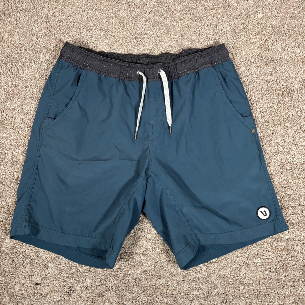 Vuori Kore Shorts Mens Medium Teal Blue Lined Athletic Training Gym 7.5 Inseam